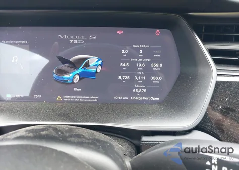 2018 Tesla Model S 100D/75D/P100D z USA, uszkodzony, nr VIN 5YJSA1E22JF297619